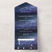 Galaxy Sterrennacht Sky Universe Trouwnevel All In One Uitnodiging (Binnen)