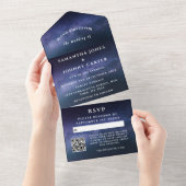 Galaxy Sterrennacht Sky Universe Trouwnevel All In One Uitnodiging (Afscheurbaar)