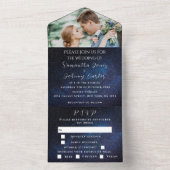 Galaxy Sterrennacht Sterren Sky Wedding Nebula Fot All In One Uitnodiging (Binnen)