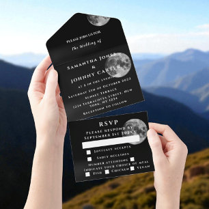 Galaxy Sterrennacht Sterren Sky Wedding Universe All In One Uitnodiging