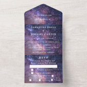 Galaxy Sterrennacht Universe Sky Wedding Nebula All In One Uitnodiging (Binnen)