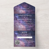 Galaxy Sterrennacht Universe Sky Wedding Nebula All In One Uitnodiging (Binnen)