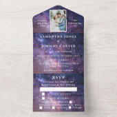 Galaxy Sterrennacht Universe Sky Wedding Nebula All In One Uitnodiging (Binnen)