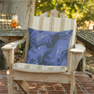 Galaxy Swirl Blue Glitter Abstract kosmisch patroo Buitenkussen