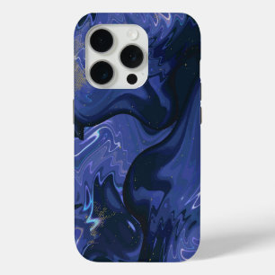 Galaxy Swirl Blue Glitter Abstract kosmisch patroo iPhone 15 Pro Case