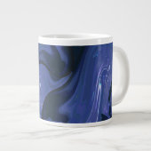 Galaxy Swirl Blue Glitter Abstract kosmisch patroo Extra Grote Beker (Voorkant rechts)