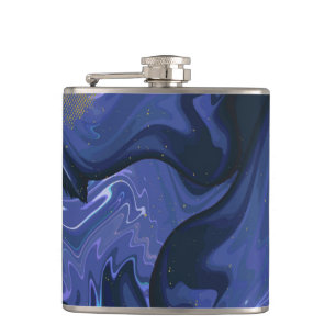 Galaxy Swirl Blue Glitter Abstract kosmisch patroo Heupfles