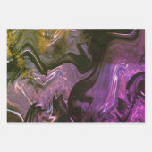 Galaxy Swirl Blue Glitter Abstract kosmisch patroo Inpakpapier Vel (Voorkant)