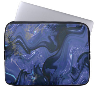Galaxy Swirl Blue Glitter Abstract kosmisch patroo Laptop Sleeve