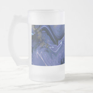 Galaxy Swirl Blue Glitter Abstract kosmisch patroo Matglas Bierpul
