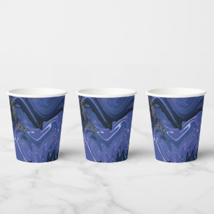 Galaxy Swirl Blue Glitter Abstract kosmisch patroo Papieren Bekers