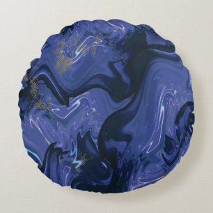 Galaxy Swirl Blue Glitter Abstract kosmisch patroo Rond Kussen