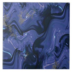 Galaxy Swirl Blue Glitter Abstract kosmisch patroo Tegeltje