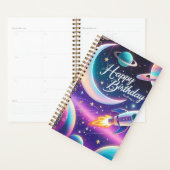 Galaxy thème heureux croissant d'anniversaire lune (Devant avec enveloppe)