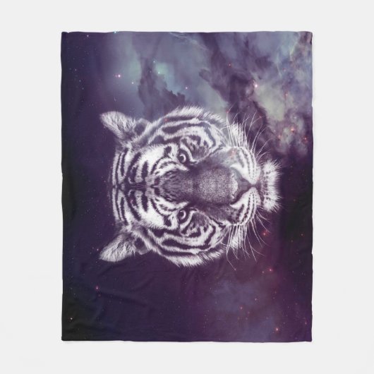 Galaxy Tiger Face Wallpaper Fleece Deken (Voorkant)