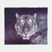Galaxy Tiger Face Wallpaper Fleece Deken (Voorkant (Horizontaal))