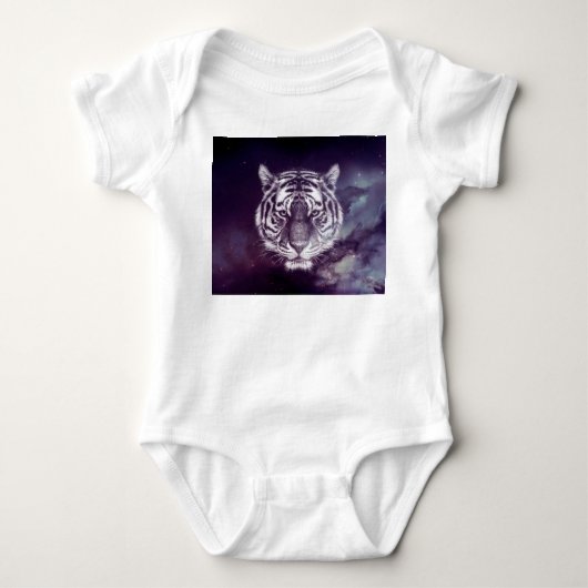 Galaxy Tiger Face Wallpaper Romper (Voorkant)