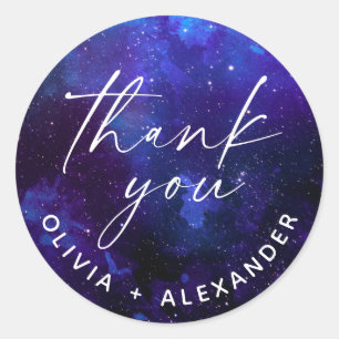 Galaxy Trouw Dank Je Kosmische Sterrennacht Ronde Sticker