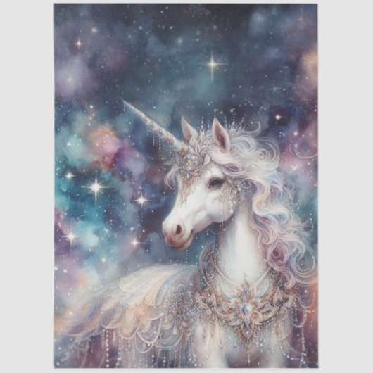 Galaxy Unicorn Fantasy Decoupage  Tissuepapier (Voorkant)