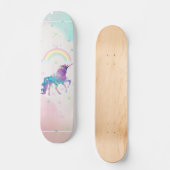 Galaxy Unicorn, regenboog, sterren Skateboard (Voorkant)