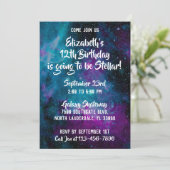 Galaxy Universe Birthday Invite Kaart (Staand voorkant)