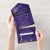 Galaxy Universe Nebula Sterrennacht Sky Space All In One Uitnodiging (Afscheurbaar)