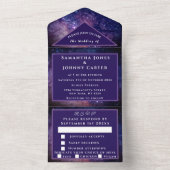 Galaxy Universe Nebula Sterrennacht Sky Space All In One Uitnodiging (Binnen)