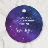 Galaxy Verjaardag Dank u Label Universum Paarse (Voorkant)