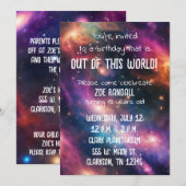 Galaxy Verjaardagsfeestuitnodigingen Kaart (Voorkant / Achterkant)