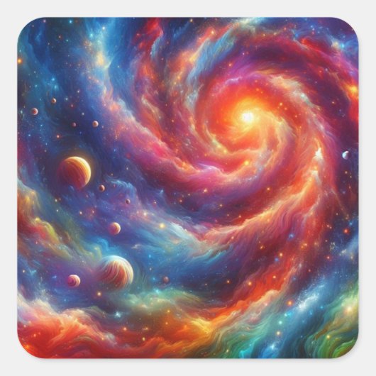 Galaxy Vierkante Sticker (Voorkant)
