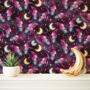 Galaxy Vlinders en Manen Behang