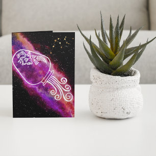 Galaxy Waterman Persoonlijke Sterrenbeeld Verjaard Kaart