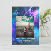 Galaxy-Waterverf | Datum opslaan Save The Date (Staand voorkant)
