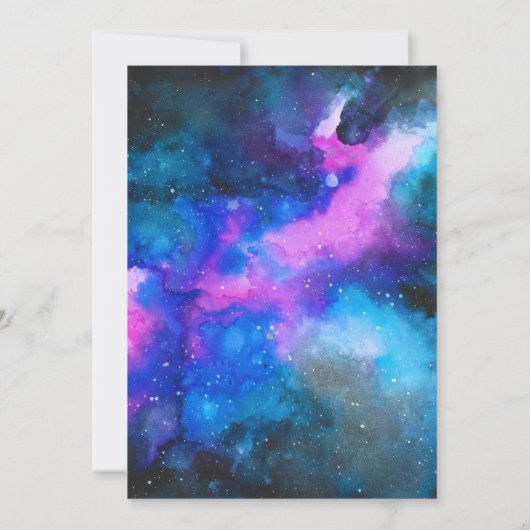 Galaxy-Waterverf | Datum opslaan Save The Date (Achterkant)