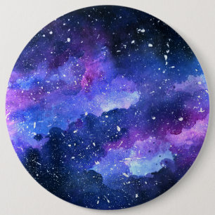 Galaxy waterverf Paarse Universum Ruimte Ronde Button 6,0 Cm