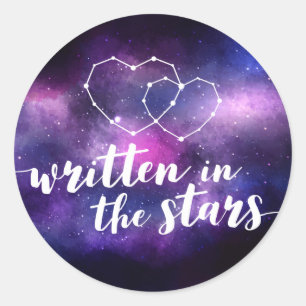 Galaxy Wedding Constellatie in de sterren Ronde Sticker