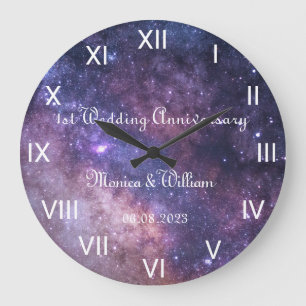 Galaxy Wedding Paper Jubileum Roman Numbers Grote Klok
