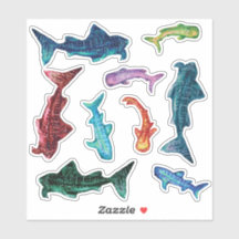 Galaxy Whale Sharks Sticker Blad