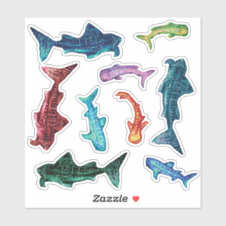 Galaxy Whale Sharks Sticker Blad