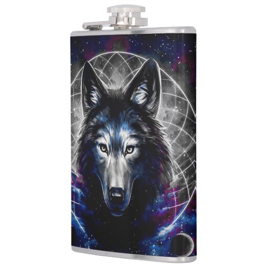 Galaxy Wolf Heupfles (Links)