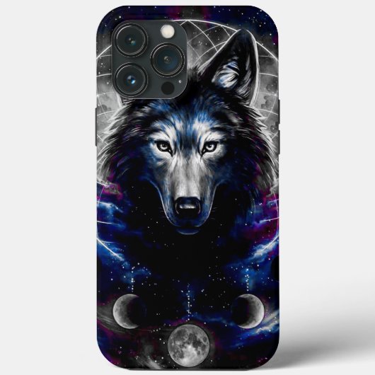 Galaxy Wolf Hoesje-Mate iPhone Case (Achterkant)