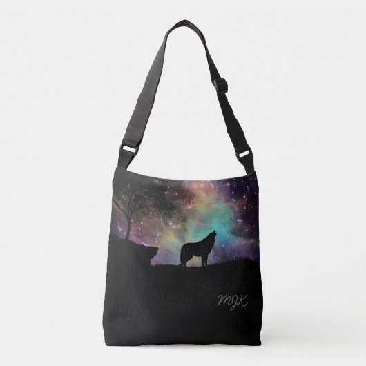 Galaxy Wolf met Monogram Crossbody Tas (Voorkant)