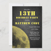 Galaxy Yellow Moon 13e anniversaire Invitations de (Devant)