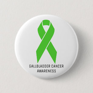 Galblaaskankerwaarschuwing Groen lint Ronde Button 5,7 Cm
