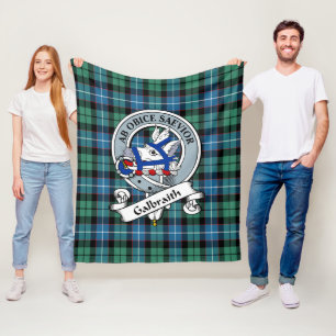 Galbraith Oude Clan Badge Tartan Plaid Fleece Deken