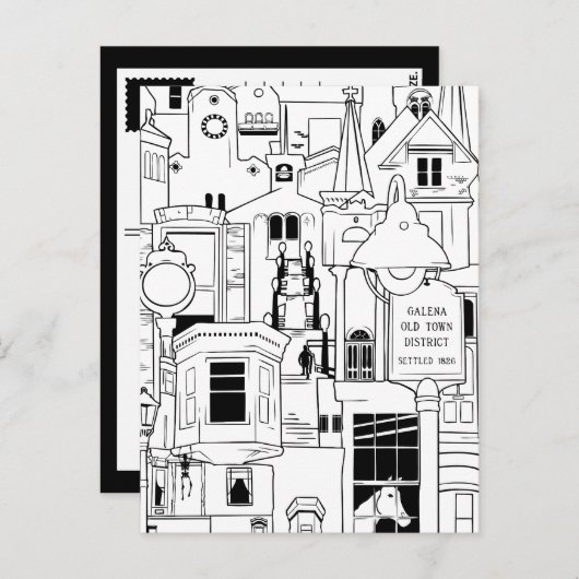 Galena Illinois collage Briefkaart (Voorkant / Achterkant)