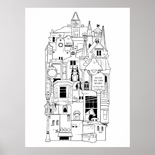 Galena Illinois collage Poster (Voorkant)