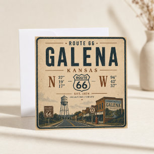 Galena Kansas Route 66 Vintage Americana Kaart