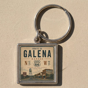 Galena Route 66 Reis Souvenir Sleutelhanger