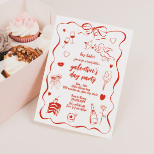 Galentijnsdag Valentijns's Party Invitation Kaart